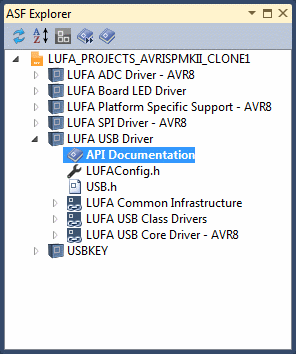 Atmel ASF Explorer Tool Window