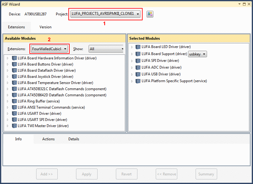 Atmel ASF Module Wizard